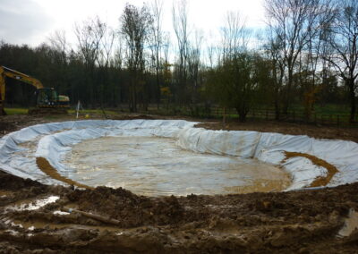 Water landscaping in progress by Abbey Garden Design, Sussex