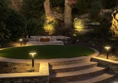 Finished garden lighting by Abbey Garden Design, Sussex