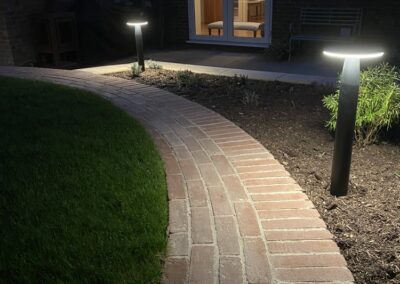 Finished garden lighting by Abbey Garden Design, Sussex