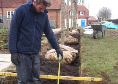 Soft landscaping and planting in progress by Abbey Garden Design, Sussex