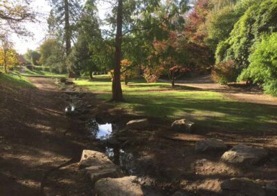 Water landscaping in progress by Abbey Garden Design, Sussex