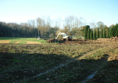 Water landscaping in progress by Abbey Garden Design, Sussex