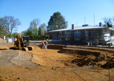 Water landscaping in progress by Abbey Garden Design, Sussex