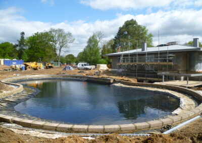 Water landscaping in progress by Abbey Garden Design, Sussex