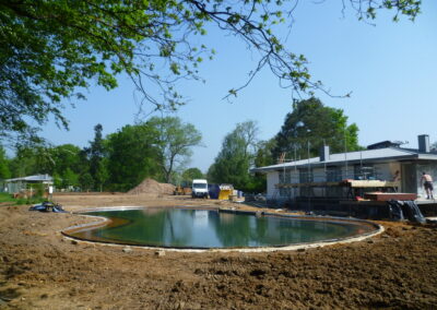 Water landscaping in progress by Abbey Garden Design, Sussex