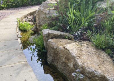 Finished water landscaping by Abbey Garden Design, Sussex