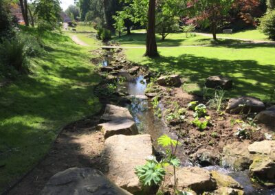 Finished water landscaping by Abbey Garden Design, Sussex