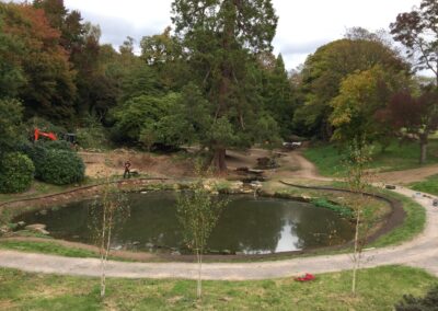 Water landscaping in progress by Abbey Garden Design, Sussex